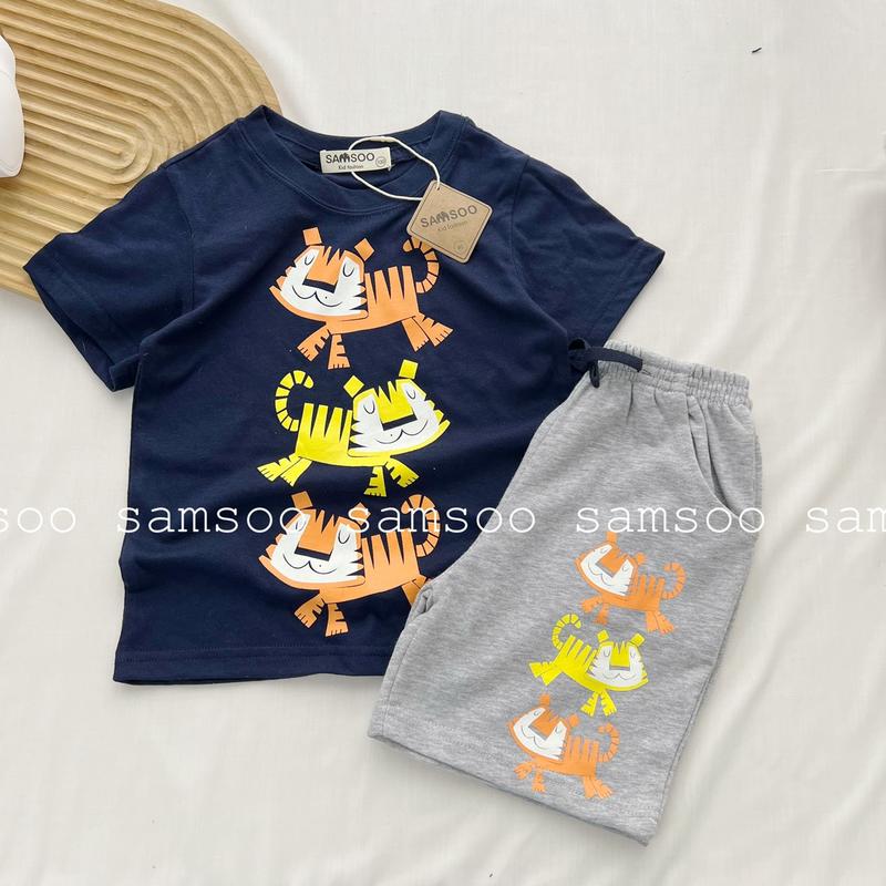 Bộ cộc tay samsoo hổ cam- vàng cho bé