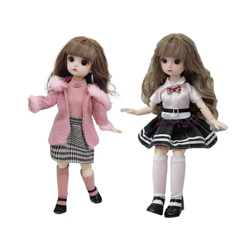 Boneka BJD 30cm Mainan Anak Perempuan dengan Dress Cantik dan Rambut Panjang Bisa Dimainkan dan Dikoleksi Cocok untuk Hadiah Ulang Tahun 5
