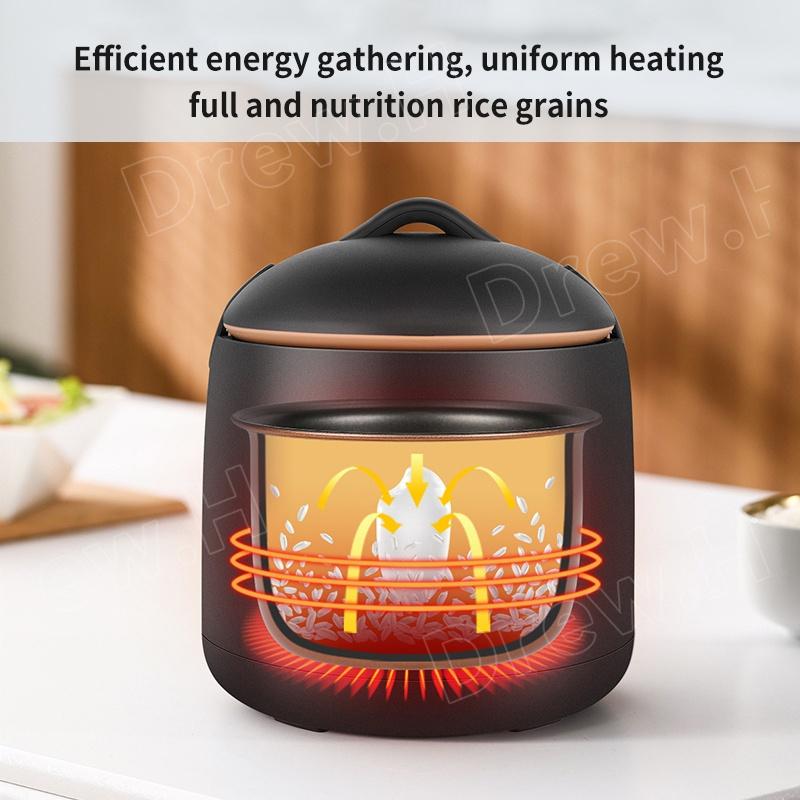 Mini Rice Cooker electric caldronwith Non-stick Pot and Steamer (1.2L/200W) 2
