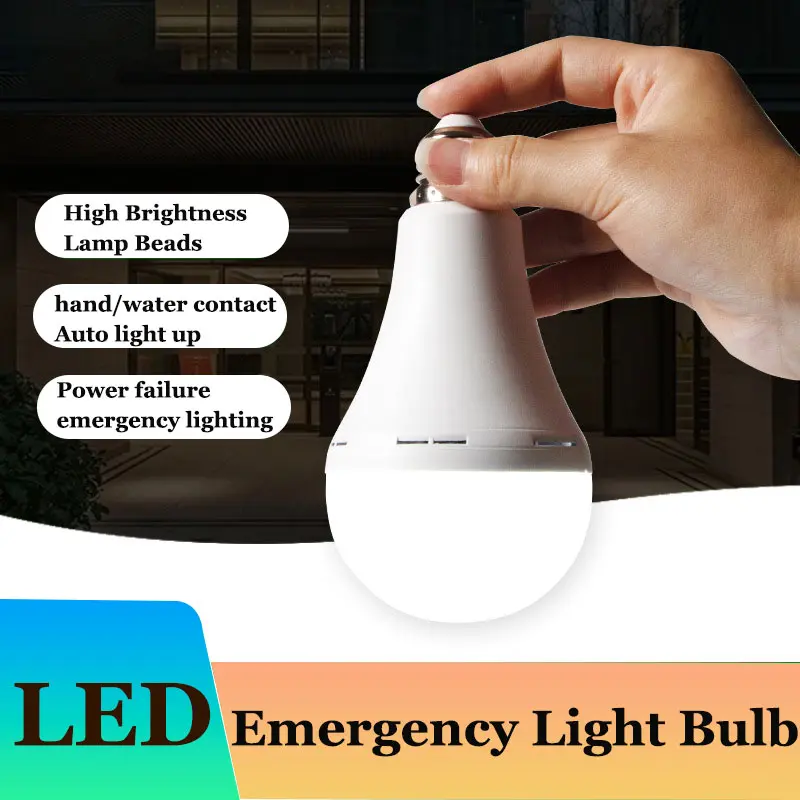 E27 Rechargeable Emergency Light Bulb 7W/9W/12W/15W LED Bulb Lighting AC220V Power Outage Emergency Outdoor LED Bulb