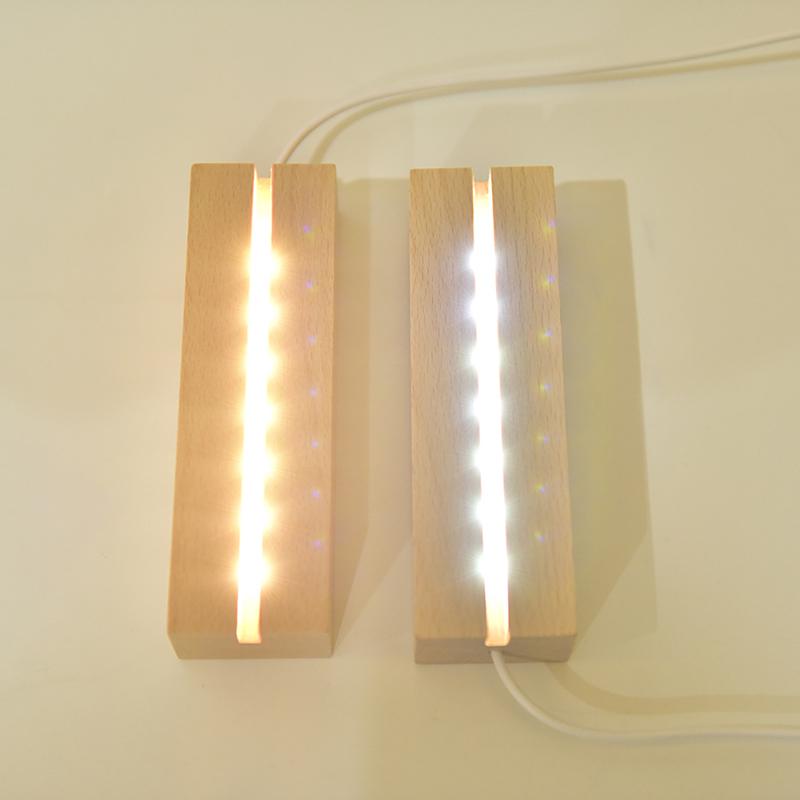 Product Introduction of Wooden Led Lamp Base USB Cable Switch Night Light 3D Led Night Lamp Base 7