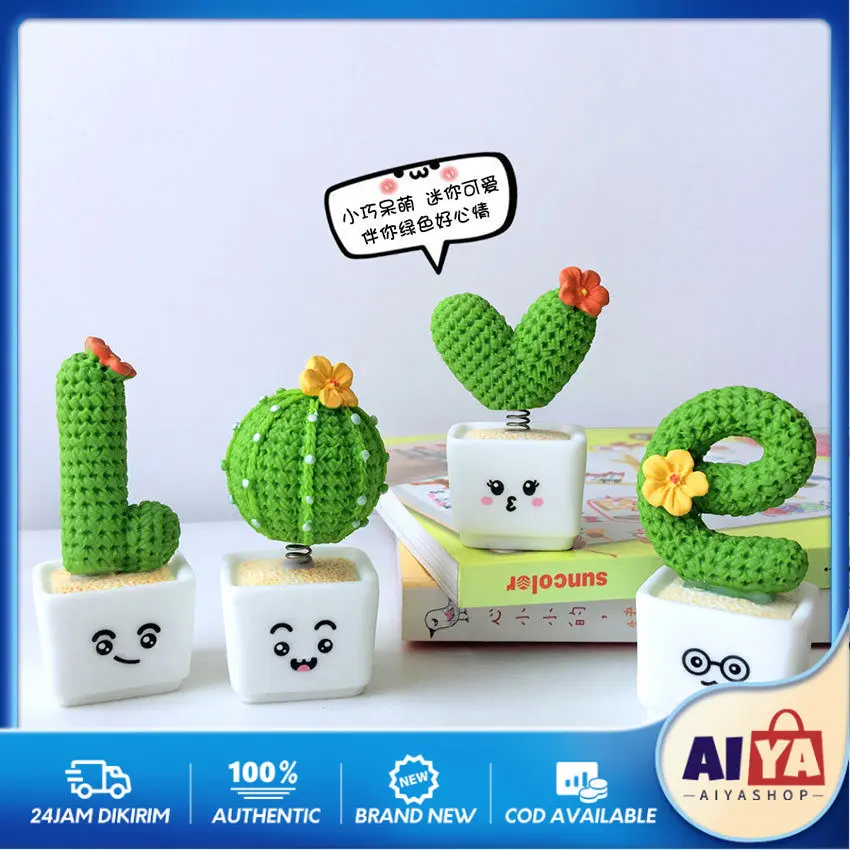 4 Pcs Pajangan Love Miniatur Kaktus Resin Hiasan Dashboard Mobil Ornamen Patung Untuk Dekorasi Taman Mini / Rumah Boneka / Mobil