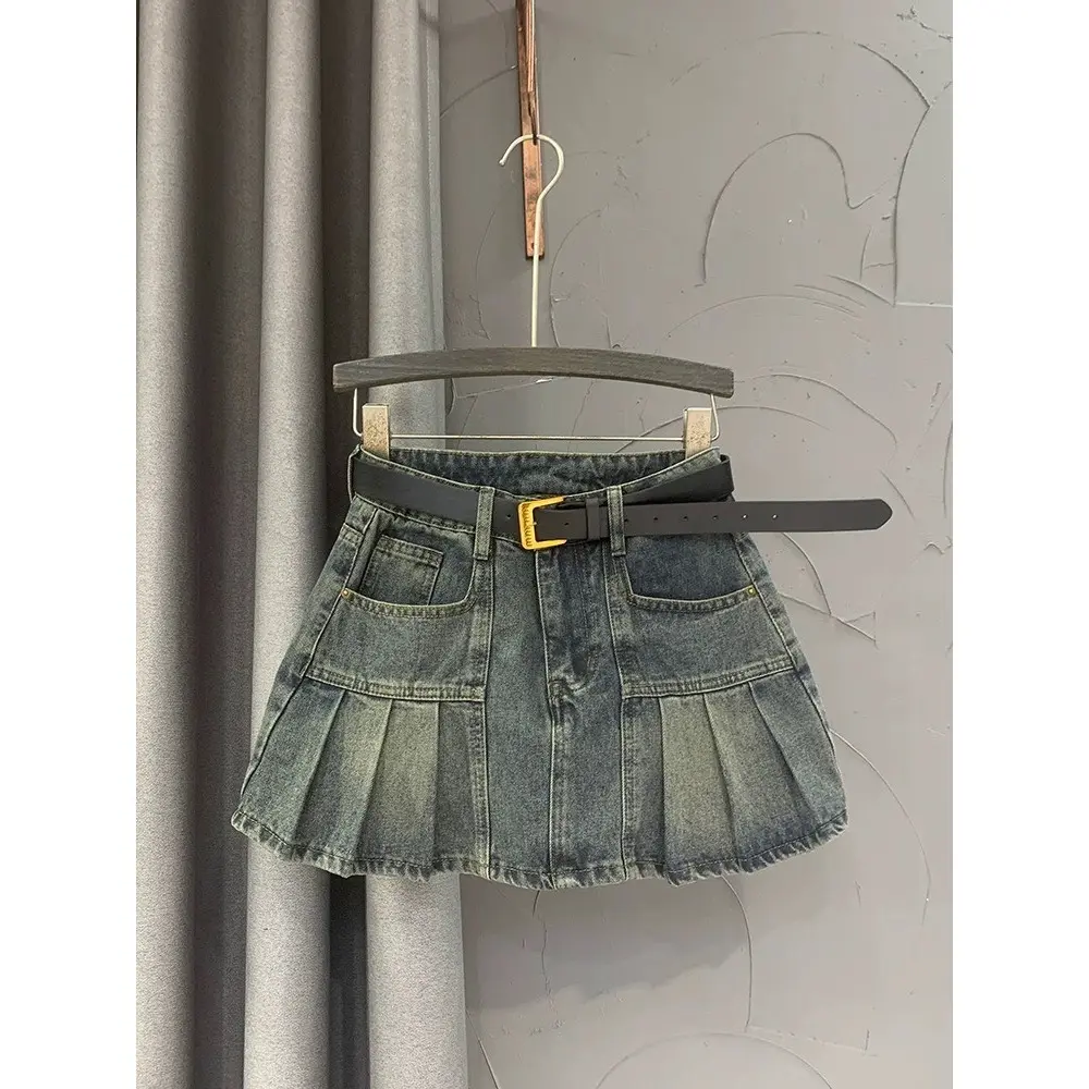 Chân Váy Jean Nữ Xếp Ly,Chân Váy Màu Độc Lạ Dễ Phối Đồ N98