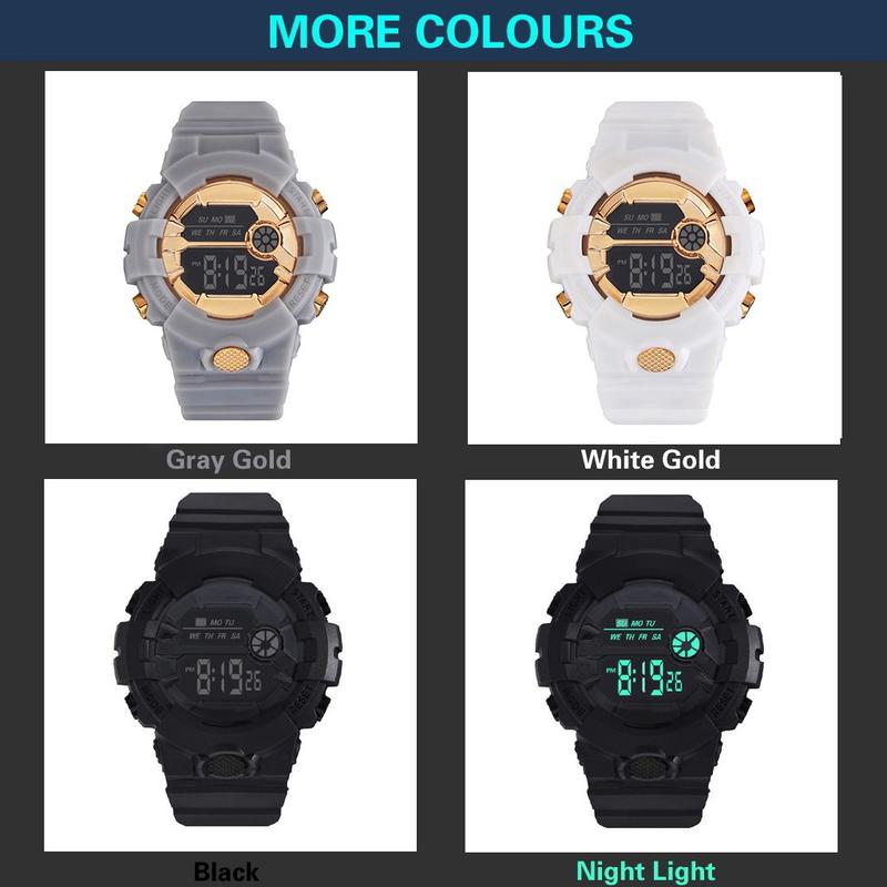 Product Introduction of Đồng Hồ Đeo Tay Thể Thao Reloj Cho Nam, Thời Trang Mới, Màn Hình Điện Tử, Không Thấm Nước, Lcd, Kỹ Thuật Số, Đồng Hồ Bấm Giờ, Ngày Tháng, Cao Su 32