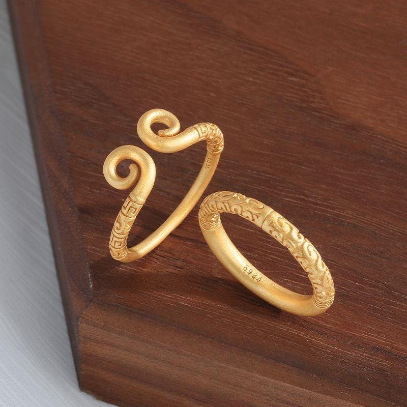 Product Introduction of Wukong, Golden Hoop Stick, Tight Hoop, Ring S925 Sterling Silver, Destiny Man 2
