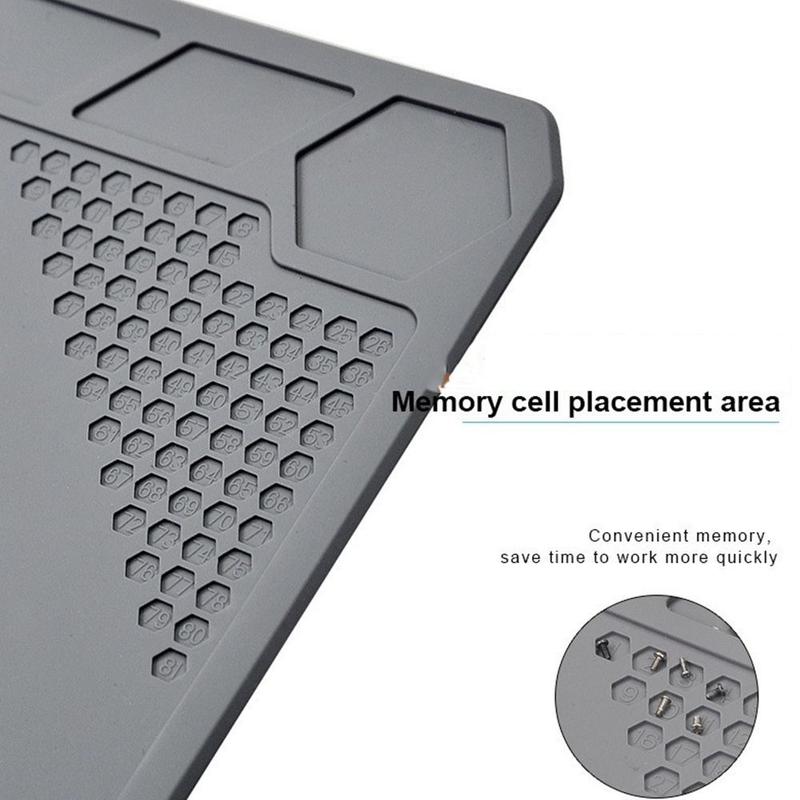 Temperature Resistant Heat Insulation Soldering Mat Heat Resistant Silicone Repair Pad Desk Platform ESD Working Pad Computer 3
