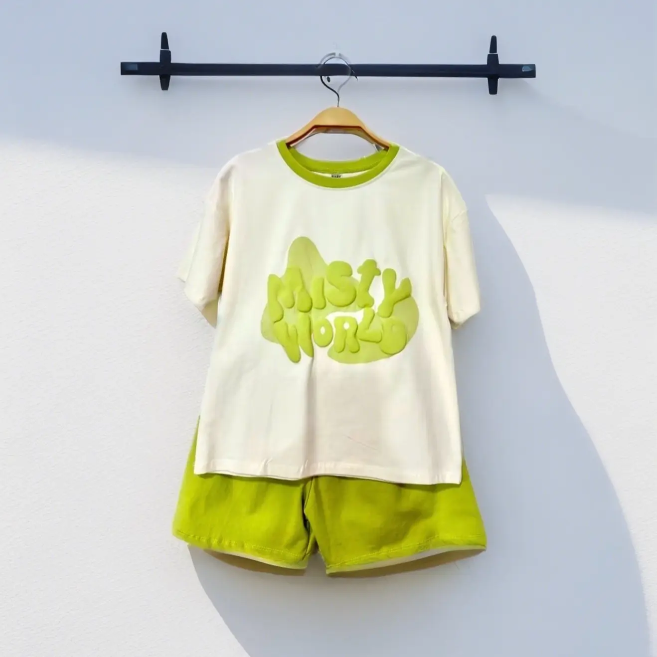 [11-52kg] Đồ bé gái, set bộ cộc tay bé gái in chữ nổi MISTY WORLD chất cotton mịn mát, bộ quần áo bé gái mùa hè
