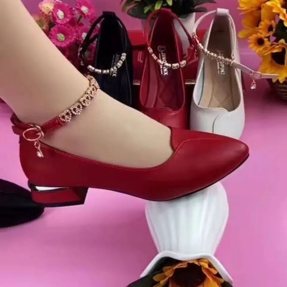 Giày Da Thật Cho Nữ, Hàng Mới Về 2024, Giày Của Mẹ, Đế Thấp, Khóa, Đế Mềm, Bề Mặt Mềm, Dễ Phối Đồ
