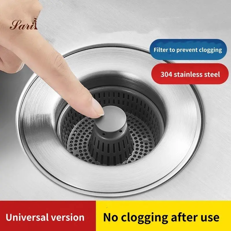 New universal sink pop-up filter core waste plug kitchen sink drain plug stainless steel sink deodorizing drain filter Water Home getah  pelapik paip  sinki paip  tandas faucet  kitchen