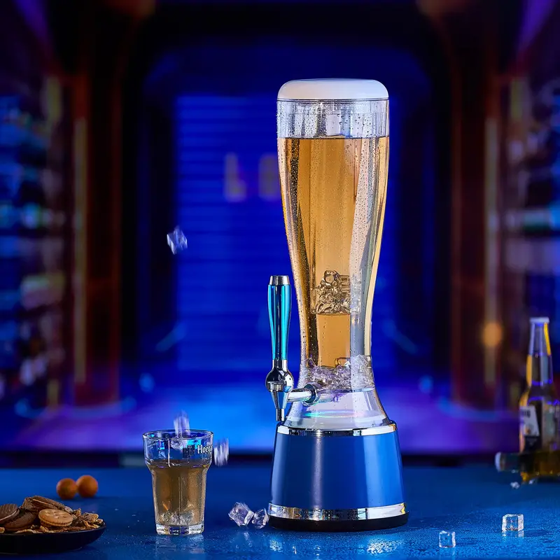 Tháp Bia (Bình đựng cocktail) 3 lít HC Đèn Led Sạc Pin Tự động chuyển màu mẫu mới nhất 2023 7