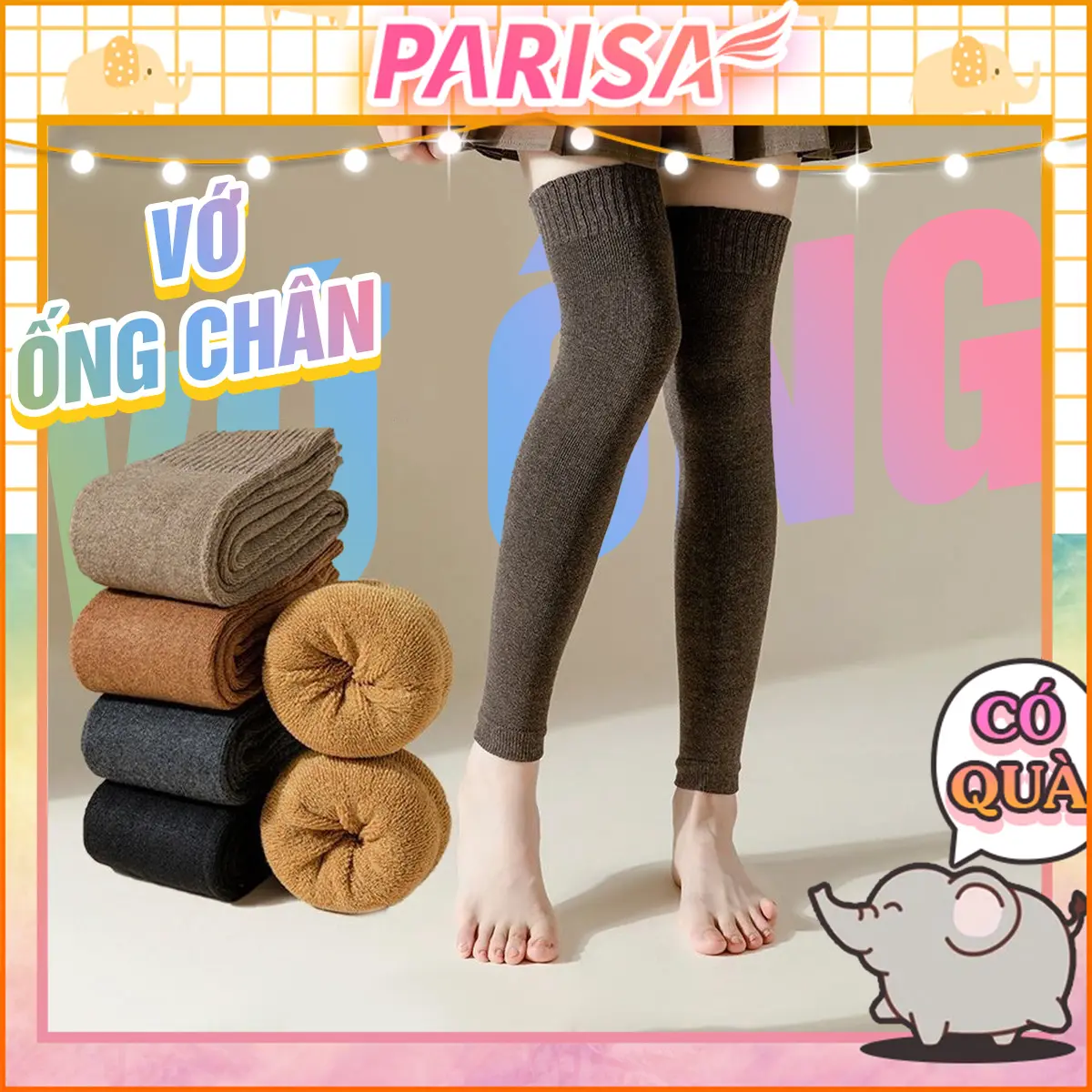 Tất Vớ Ống Dài Ngang Đùi Dày Dặn Giữ Ấm Thon Chân 2451 - PARISA tấtnữ