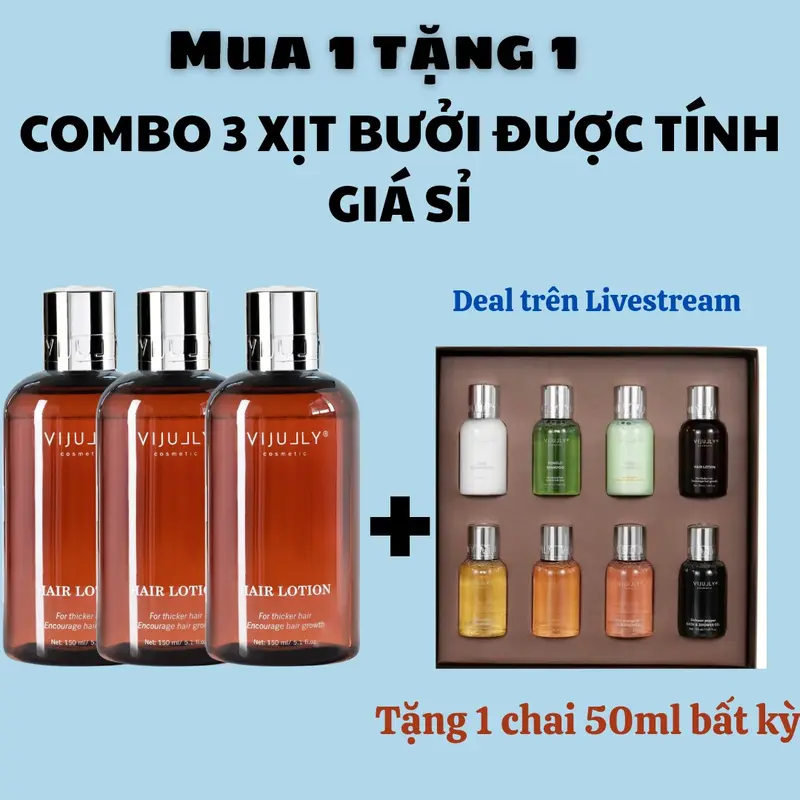 COMBO 3 CHAI XỊT BƯỞI VIJULLY  HỖ TRỢ MỌC TÓC 1