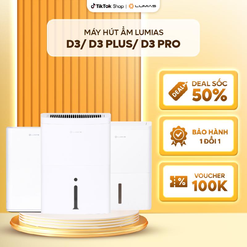 Máy hút ẩm thông minh Lumias D3/ D3 Plus/ D3 Pro - Chính Hãng Làm Sạch Khử Khuẩn - sấy quần áo Lumias NWT
