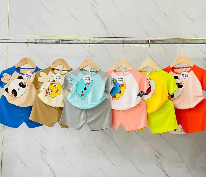 Bộ cộc tay thun lạnh cho bé trai và bé gái 8 -17kg 0