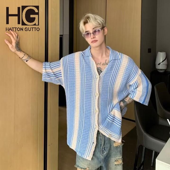 【Hatton Gutto1】 M-3XL COD American style contrast color short-sleeved ...