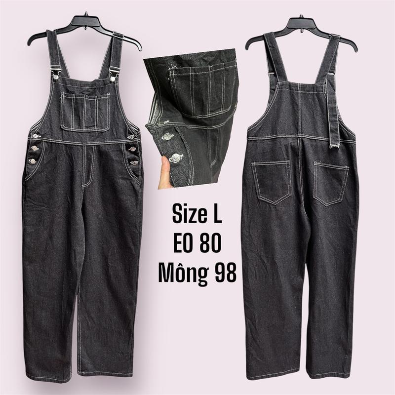 2HANDS - Quần Yếm Jean Denim Dáng Rộng Cá Tính️️ 8