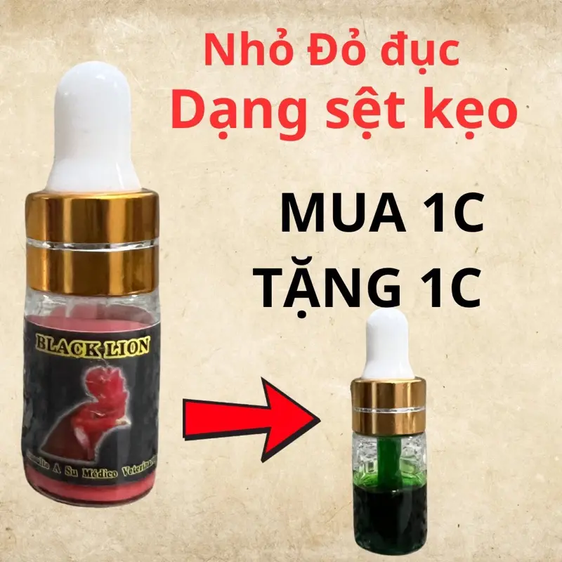 Nhỏ 1ml và 10ml Black Lion , Hỗ Trợ Năng Lượng Cho Gà Trước Khi Thi Đấu ( Thế Hệ Mới Siêu Bo Siêu Gồng Siêu Nhanh ) Nhỏ 5p Là Thi Đấu - 1c Dùng Được 9 Nòi Hoặc 18 Tre