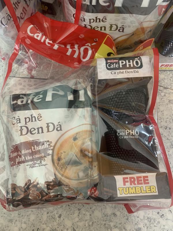 Phố- Cà Phê Phố Đen Đá Tặng Ly Kim Cương bịch 35 gói 560g Cafe Coffee