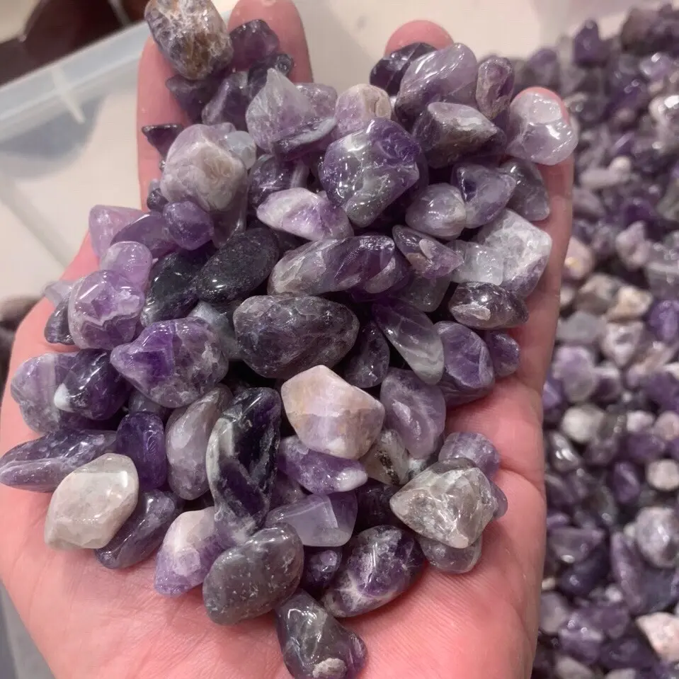 1kg ~ Đá Vụn Phong Thủy Thach Anh Tím Loại A Đã Mài Bóng (Hạt 1-1,3cm) Hàng Nguyên Sinh Dùng Trang Trí Nhà Cửa