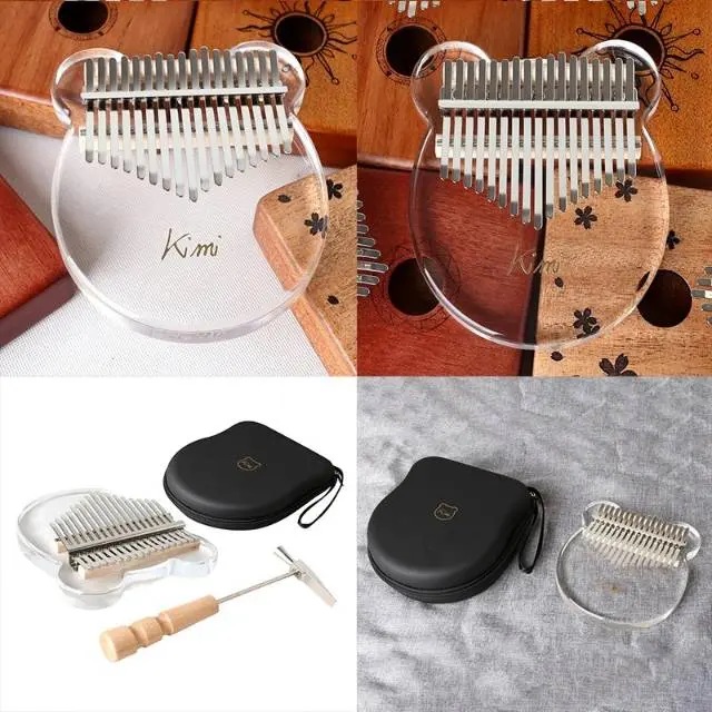 KIMI Beruang Kalimba 17 Kunci | Kimi Kalimba Akrilik Bear M10 Clear Rainbow dilengkapi Hardcase BONUS MATERI 3