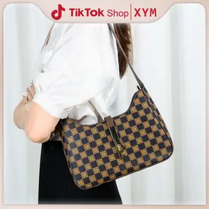 【Tas Kotak-Kotak Persegi 2025】Coklat & Khaki, Desain Kokoh & Trendi! Tas Ketek Elegan untuk Wanita Karir & Fashionable Selempang Slingbag