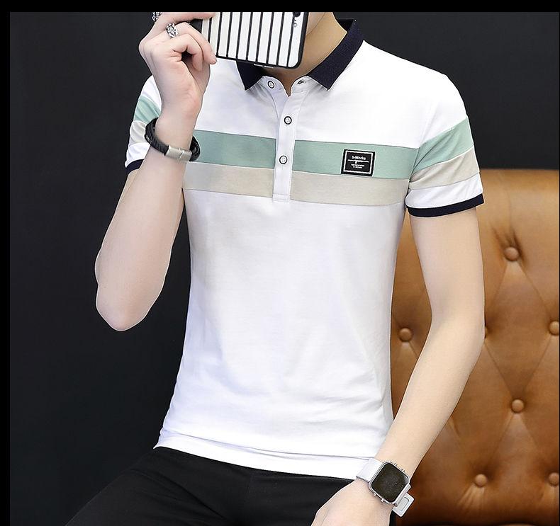 Product Introduction of Áo Thun Cotton Nguyên Chất Ngắn Tay Cho Nam, Áo Polo Có Ve Áo Dáng Ôm Hàn Quốc, Đẹp Trai, Hợp Thời Trang, Lớp Nền, Mùa Hè 17