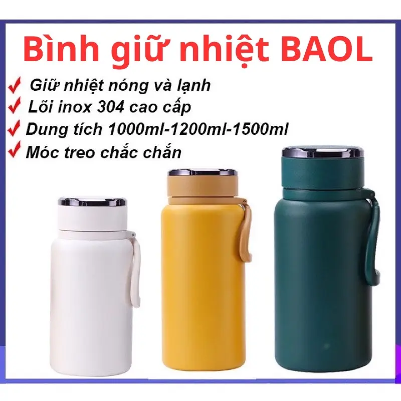Bình giữ nhiệt BAOL inox 304 - dung tích