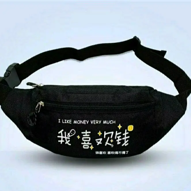 tas selempang Waistbag  Motip Huruf Canvas kualitas terbaik