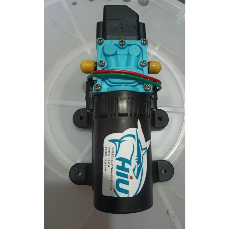 PAKET POMPA DORONG WASTAFEL / SHOWER / WATER HEATER / DINAMO POMPA DC 12V HIU 5 LPM DAN ADAPTOR 12V 5A 3