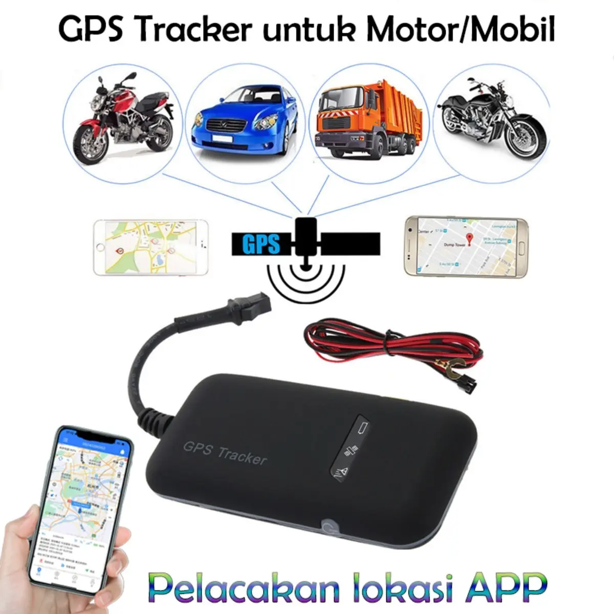 Pelacak Motor/Mobil GPS Tracker APP GPS Tracker GSM GPRS Kendaraan Pencari Lokasi Waktu Nyata Mobil Motor Anti Maling