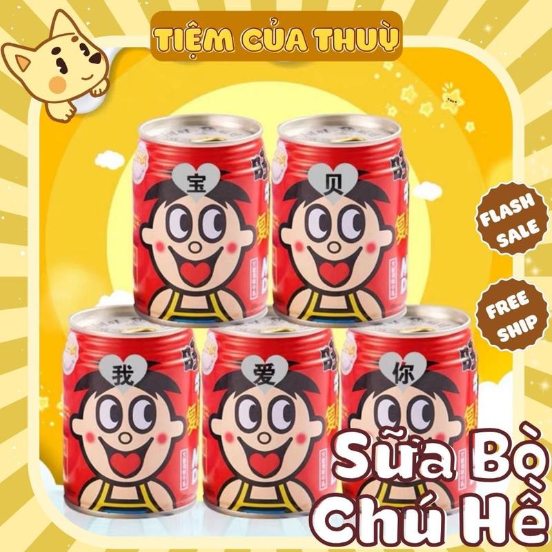 Sữa Bò Chú Hề Đài Loan WANGWANG Lon 245ml Sữa Chú Hề Nội Địa Thơm Ngon Tiệm Ăn Vặt Thuỳ Bùi