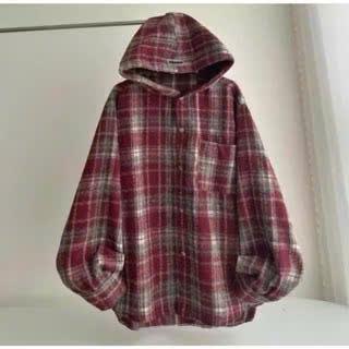Áo Khoác Caro Nam Nữ Cài Nút Phối Nón Siêu Xinh - Thời Trang HOT Treen 7