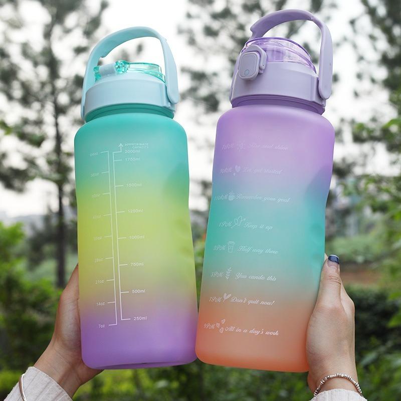 Product Introduction of 900-2000ml 3pcs Set with Time Graduated Space Cup Gradient Water Cup High Capacity Plastic Cups Portable Outdoor Travel Gym Bottles 26