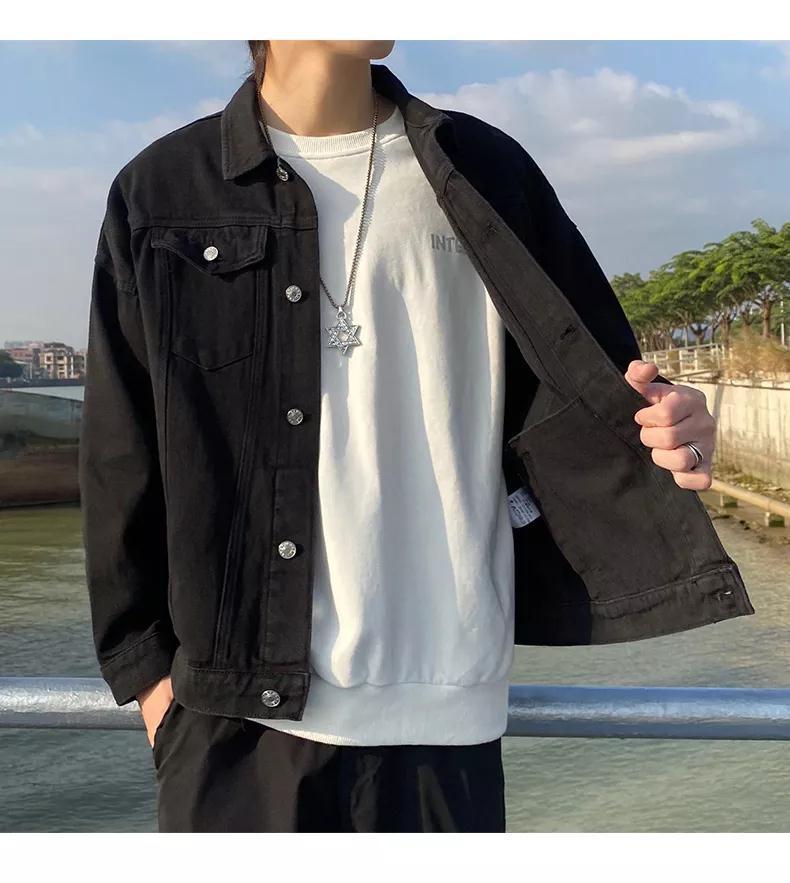 Product Introduction of Áo Khoác Denim, Shi, Thiết Kế Đơn Giản Và Rộng Rãi, Thích Hợp Cho Mùa Xuân Và Mùa Thu, Thương Hiệu Thời Trang Mới, Phong Cách Thường Ngày Cổ Polo, Áo Khoác Dụng Cụ Menswear Nam Jacket Có Túi 14