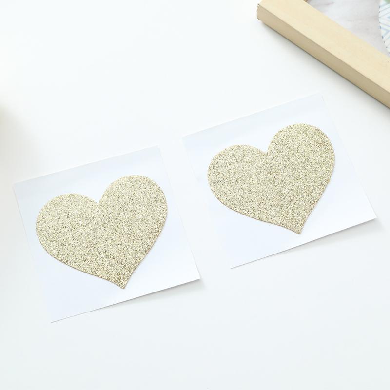 Product Introduction of Custom Cross-border Glitter Disposable Pasties Heart-shaped Sexy Breathable Thin Self-adhesive Women's Chest Stickers 4