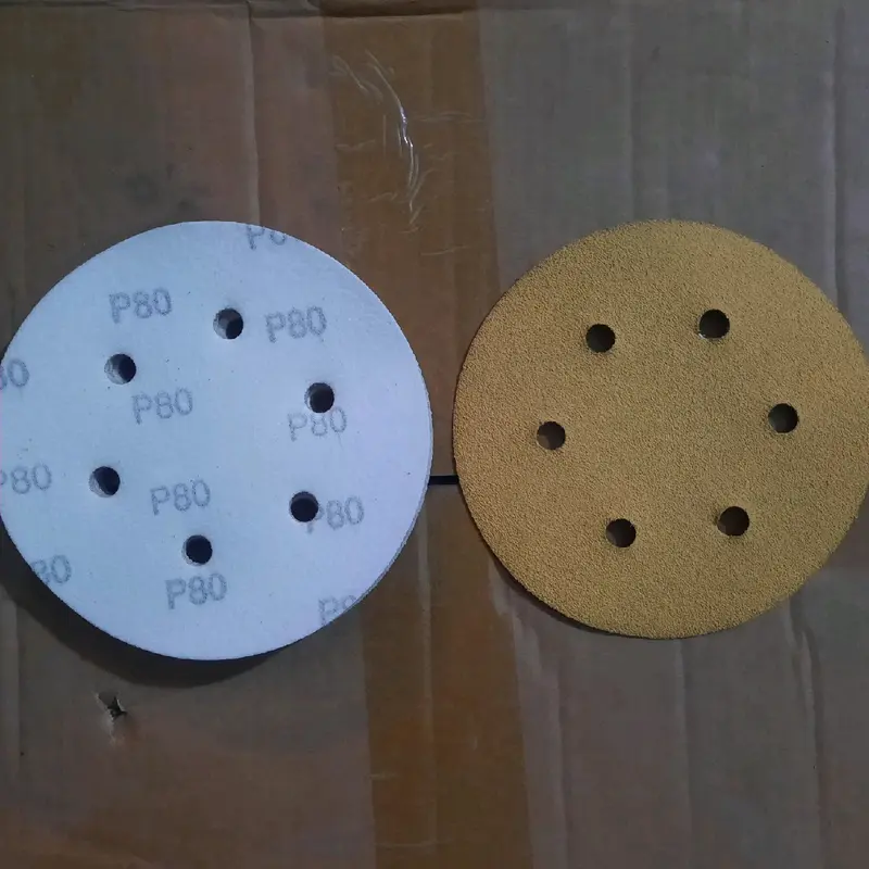 Combo 50 tờ Nhám tròn 6in có lỗ (150mm) dùng cho máy chà nhám tròn đế lông (gai) 2
