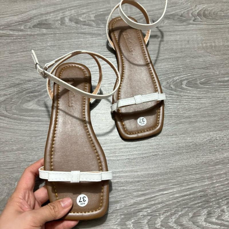 Dép bệt nữ quai xăng Đan hậu chéo nơ đơn giản xinh xắn có bigsize từ 35 đến 45 GiàY Sandal Shoes Cao Su