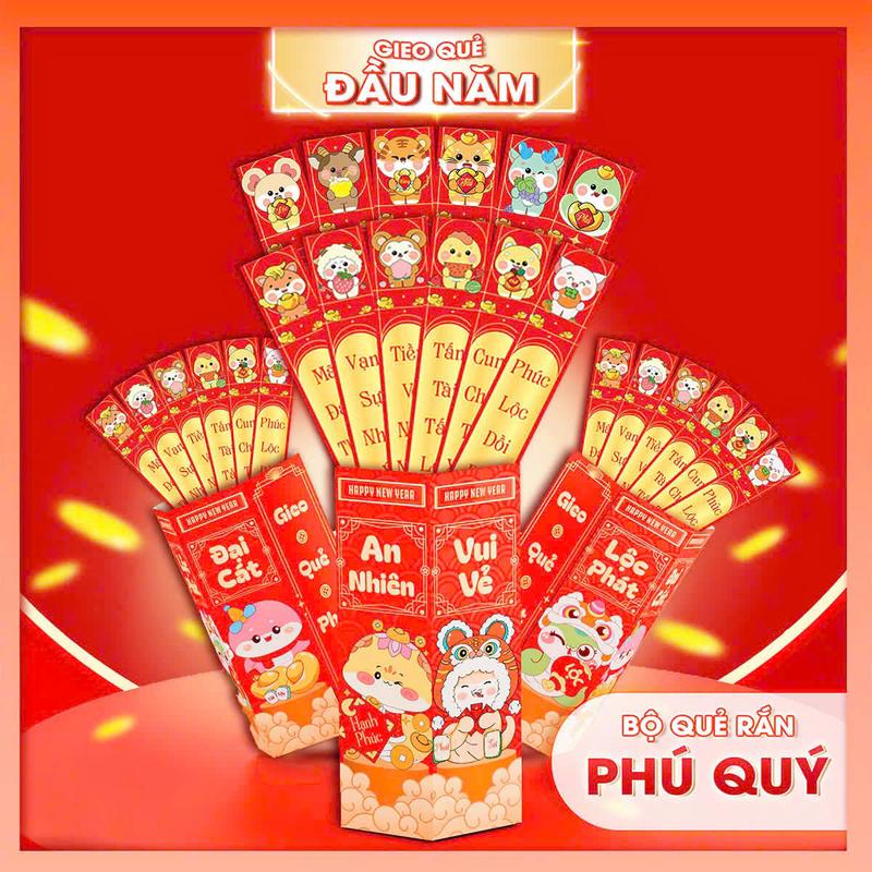 Bao lì xì gieo quẻ, lì xì bốc thăm labubu hot nhất 2025 - bao lì xì rút quẻ 12 con giáp may mắn ĐỘC - LẠ, bao que lì xì - lì xì nhân phẩm