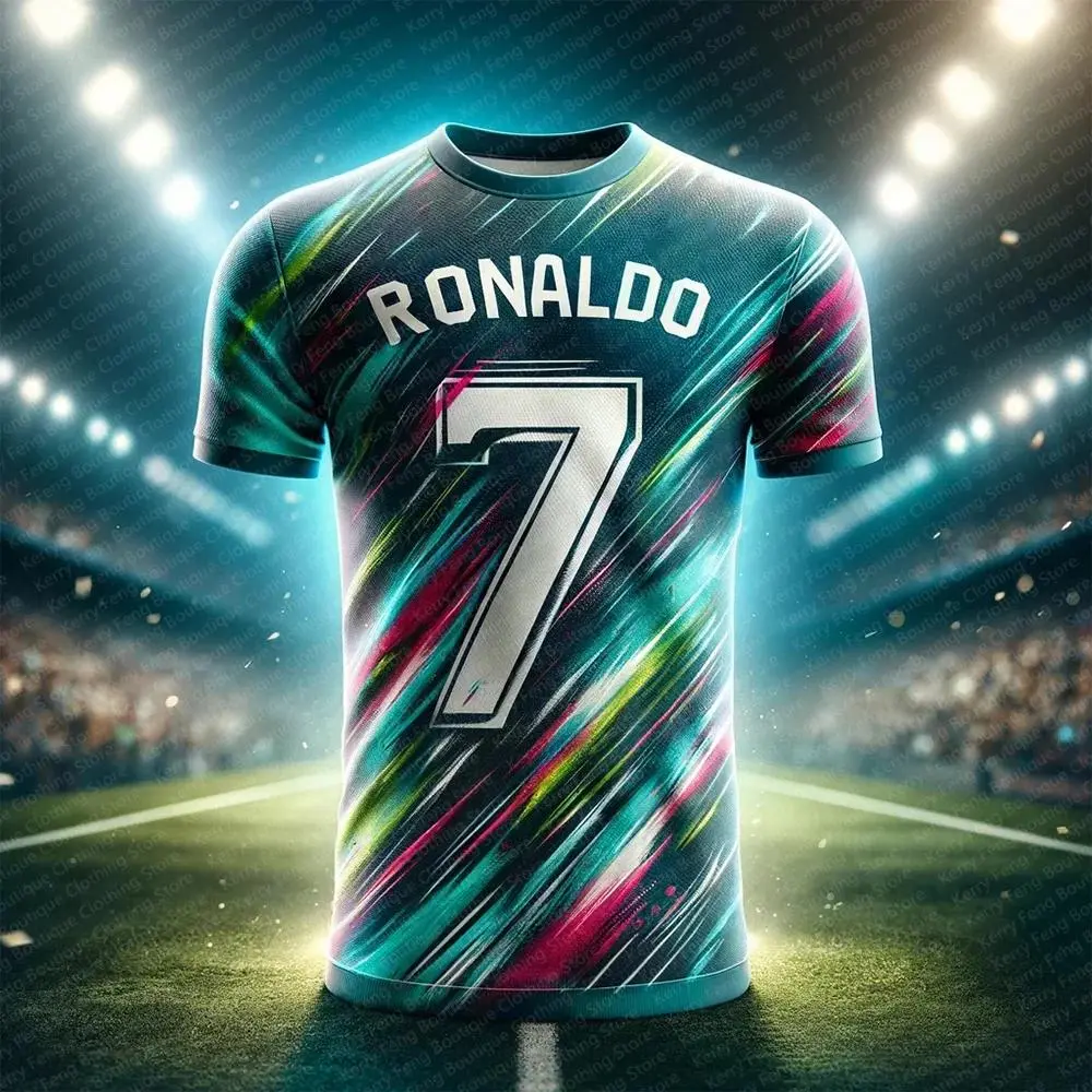 Portugal Ronaldo No.7 Printed Men's Sports Shirt Summer Outdoor Football Shirt T-shirt Daily Game Training Jersey