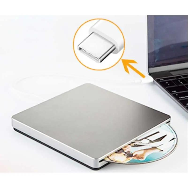 External CD/DVD RW Optical Drive USB Type C for Laptop - LE-LD