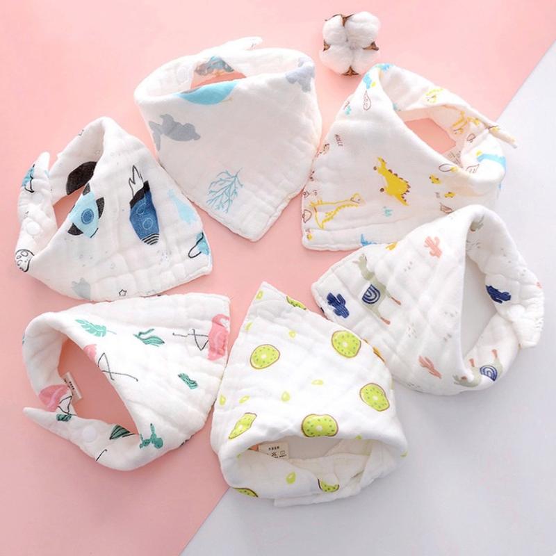 SÉT 5 YẾM LOẠI ĐẸP YẾM 6 LỚP XÔ TAM GIÁC Yếm giữ ấm cổ cho bé