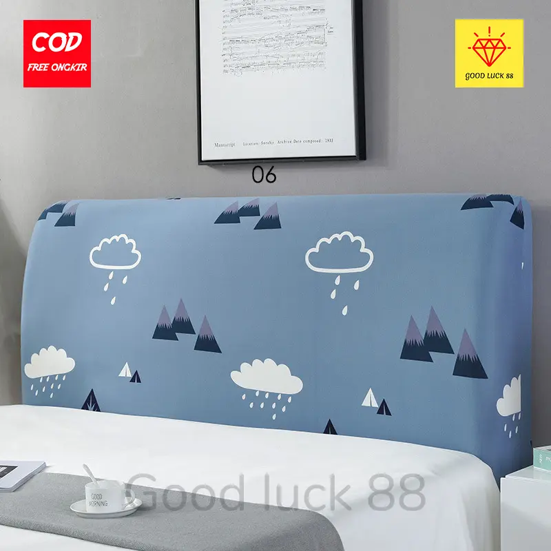 Sarung Sandaran Tempat Tidur Headboard Springbed Ukuran 120 x200 hingga 200x200 Kain Ranjang 6