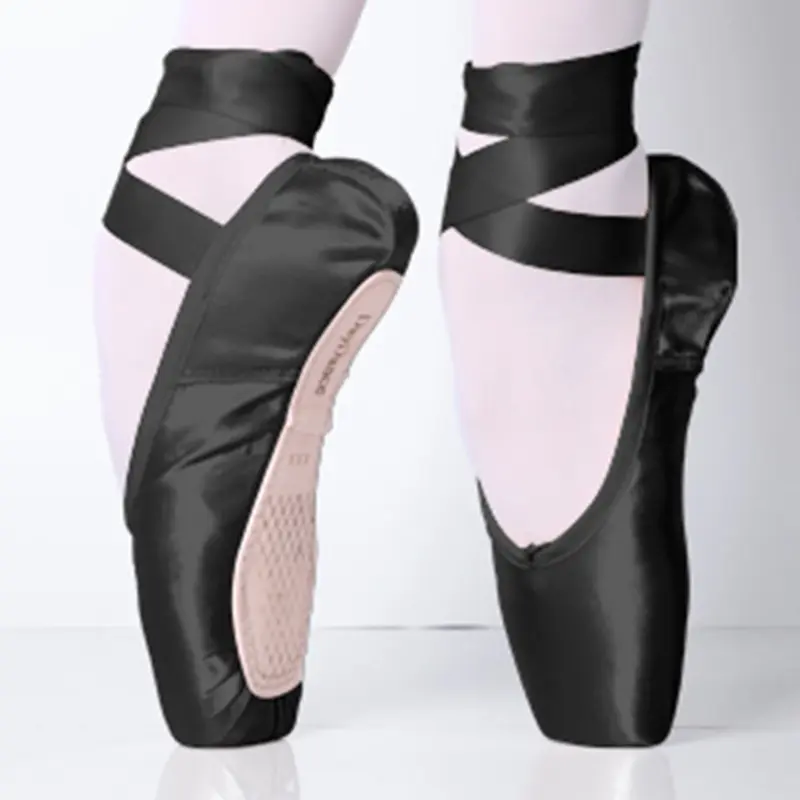 Women Black Ballet Dance Shoes Child and Adult Ballet Pointe Dance Shoes