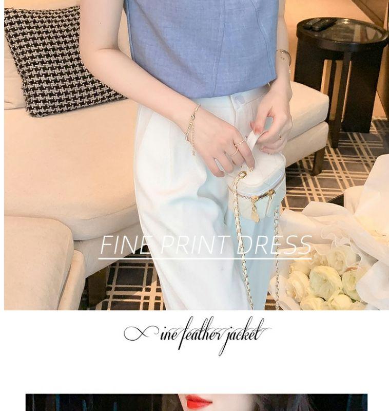 Product Introduction of Áo Sơ Mi Nữ, Trễ Vai Và Không Tay, Cao Cấp, Có Ve Áo, Phong Cách Nữ Thần, Sang Trọng Và Sang Trọng, Thích Hợp Cho Mùa Hè, Áo Phối Kiểu 2024 14