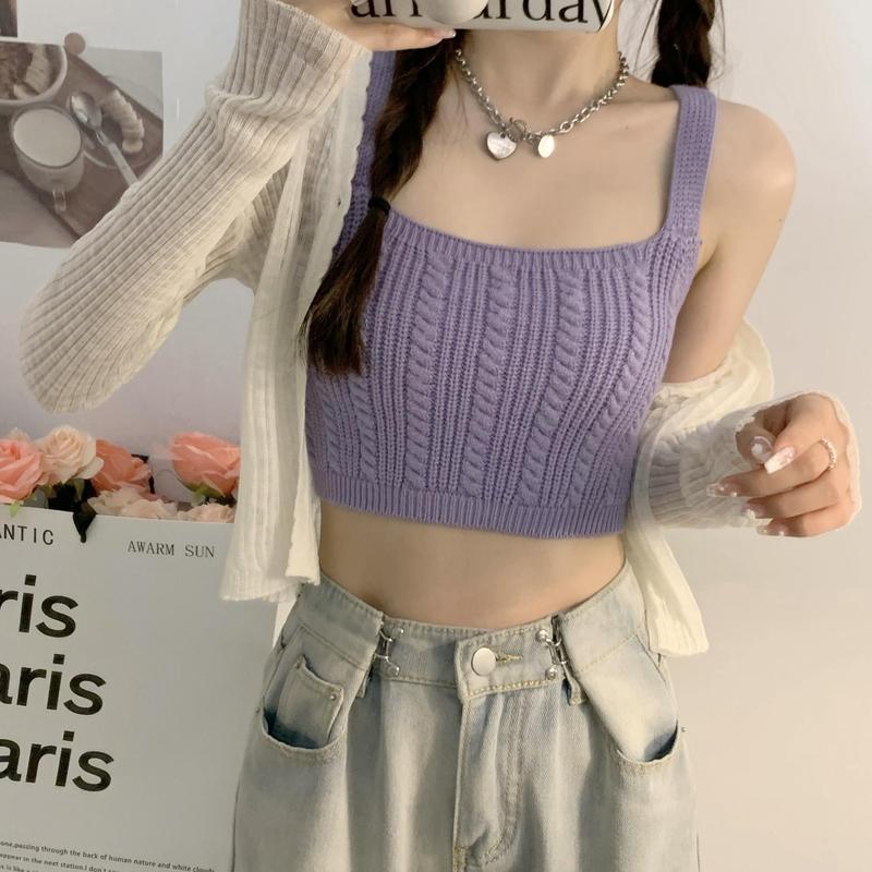 A001- Áo croptop nữ - Áo hai dây bản to phối đồ siêu xinh 2