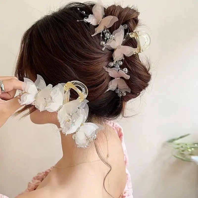 Kẹp Tóc Hình Bướm, Thiết Kế Thanh Lịch, Làm Bằng Resin, Kẹp Tóc Đuôi Ngựa Đáng Yêu Và Sang Trọng, Dành Cho Phụ Nữ Và Trẻ Em Gái, Phong Cách Ngọt Ngào, Kẹp Tóc Hình Bướm Cao Cấp