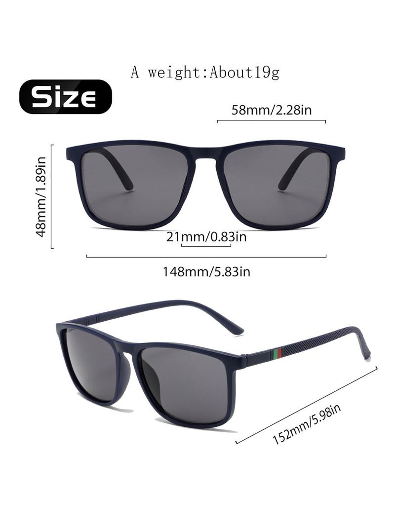 Product Introduction of Unisex Simple Style Square Frame Sunglasses, Trendy Casual Sunglasses for Everyday Use, Fashion Accessories for Outdoor Activities 8