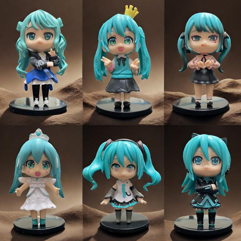 Product Introduction of Mô Hình Nhân Vật Hatsune Tương Lai, Hàng Mới Về, 6 Mũ Nhỏ Quà Tặng Hàng Hóa Anime, Bộ Dụng Cụ Nhà Để Xe Ô Tô, Đồ Trang Trí Mô Hình, Bộ Sưu Tập 1417 Người 5