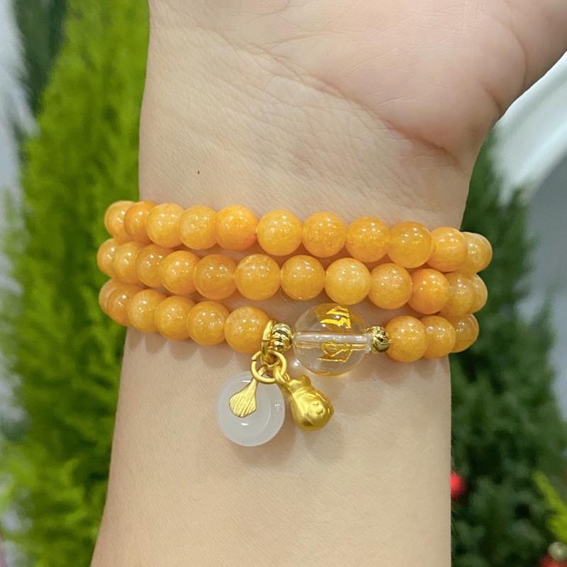 [TẶNG 1 LÁ BỒ ĐỀ] VÒNG TAY ĐÁ MIX CHARM ĐỒNG ĐIẾU (79-85 HẠT) ĐÁ 6mm Phụ Kiện Đeo Tay