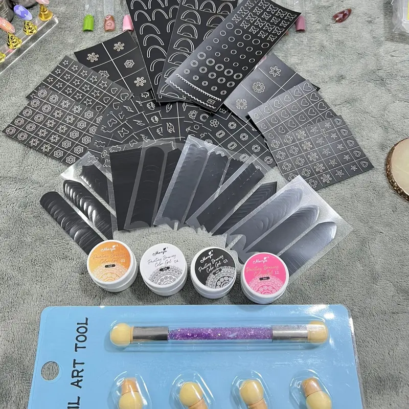 Combo 24 tấm sticker  tạo omber ( mẫu mới về) Nữ. nail  box miếng  dán phen  móng 7